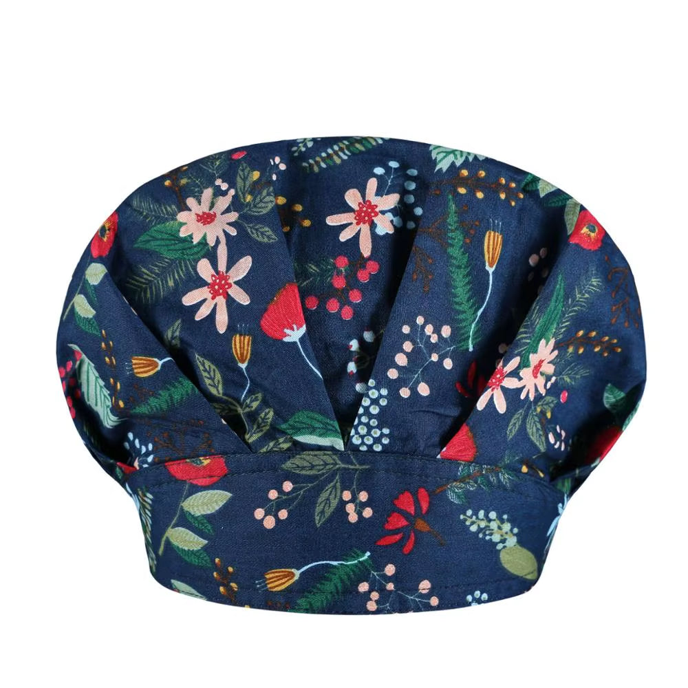 Clearance Pattern Scrub Cap Printing Working Hat Cotton Women Beautician Dust Proof Cooking Chef Caps