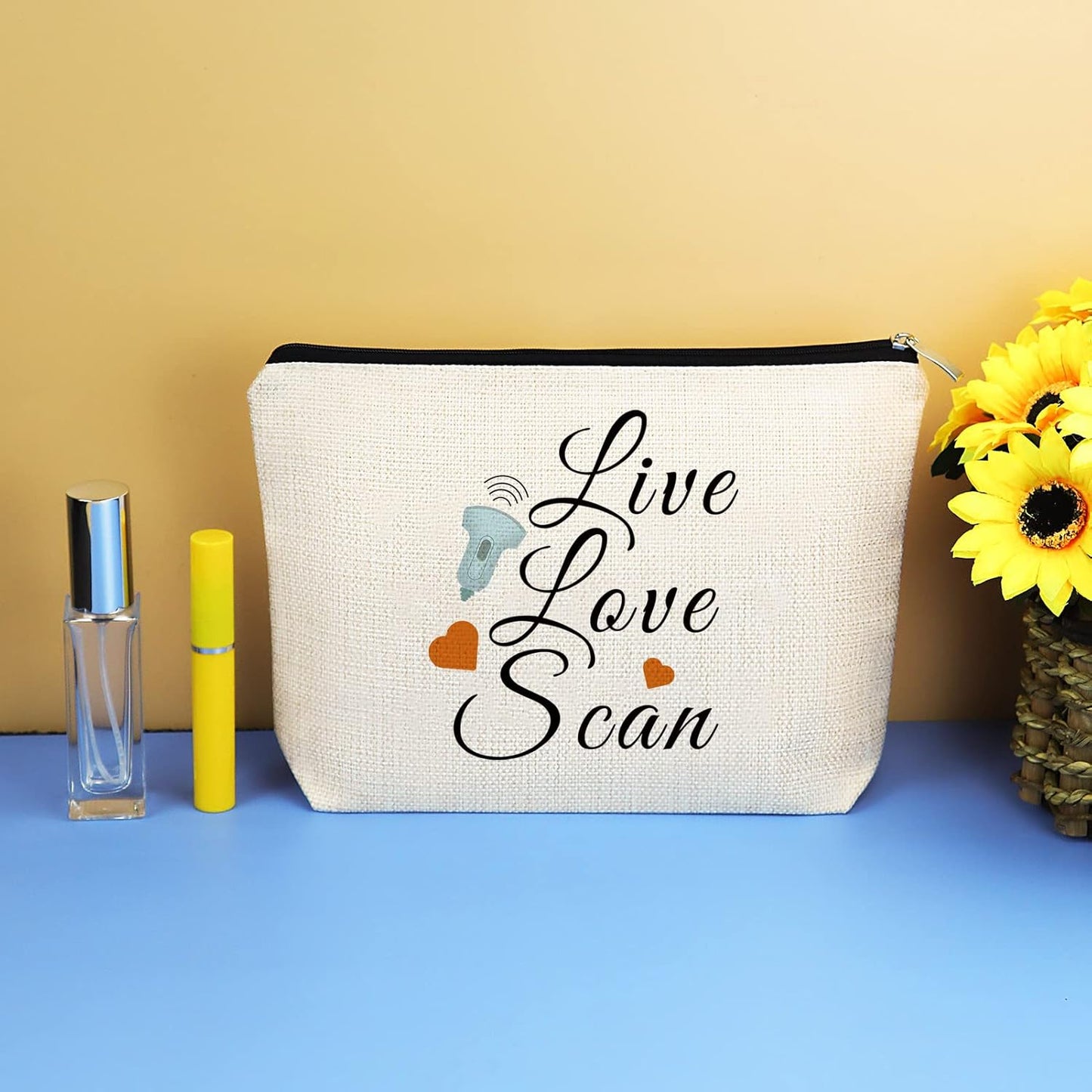 Sonographer Gift Makeup Bag for Women Sonography Tech Gifts Sonographer Accessories Pouch Cosmetic Bag Ultrasound Tech Gift Radiologist Appreciation Gift Birthday Christmas Gift for Sonographer