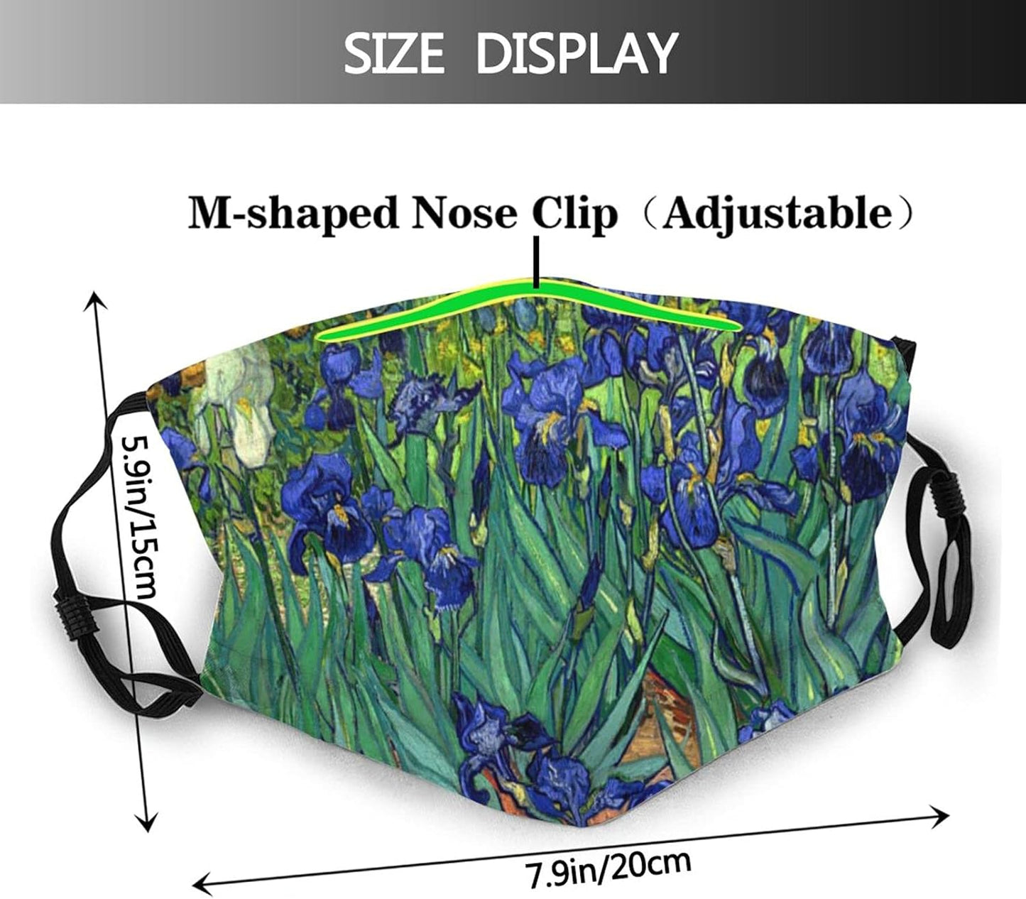 Art Masks Printed Customized Dust Breathable Washable Reusable Adjustable Outdoor Mouth Starry Night Mask Earloop Unisex 3 Pcs Set with 10 Filters